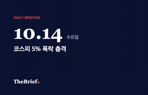 데일리 브리핑 10.14 대표 이미지: 코스피 5% 폭락 충격